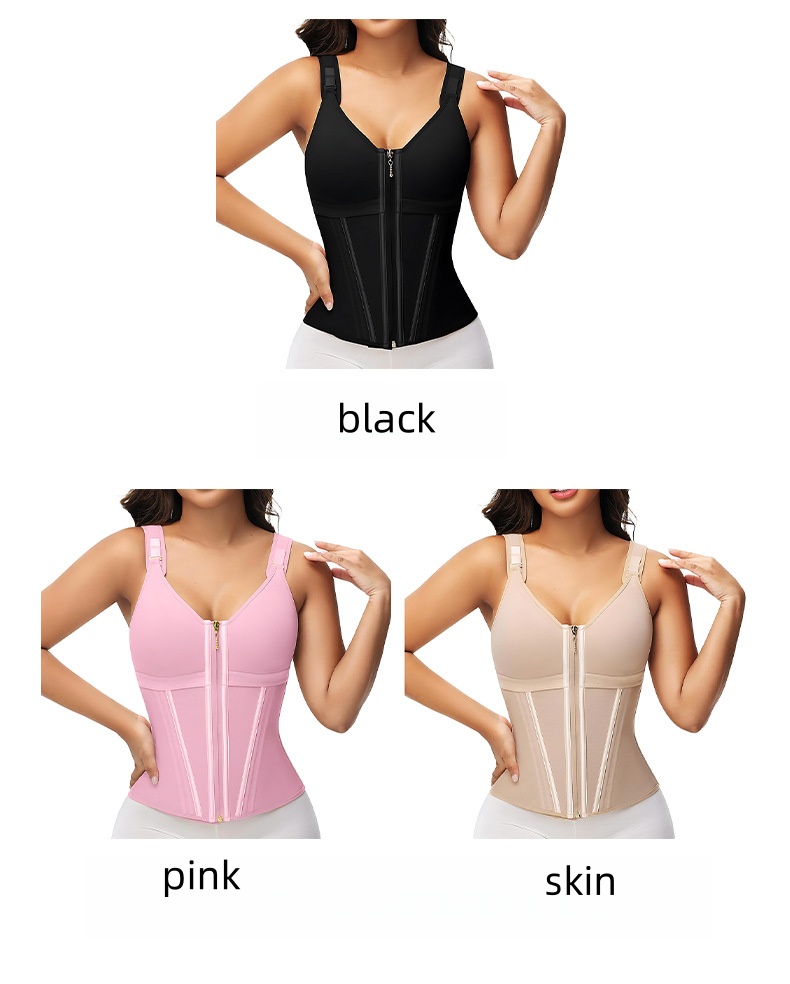 Womens Compression Shapewear Vest with Front Zipper
